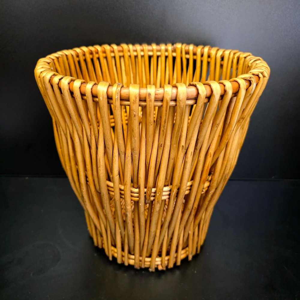 Cost Plus World Market Basket 10in Brown Wicker Woven Boho Storage Decor